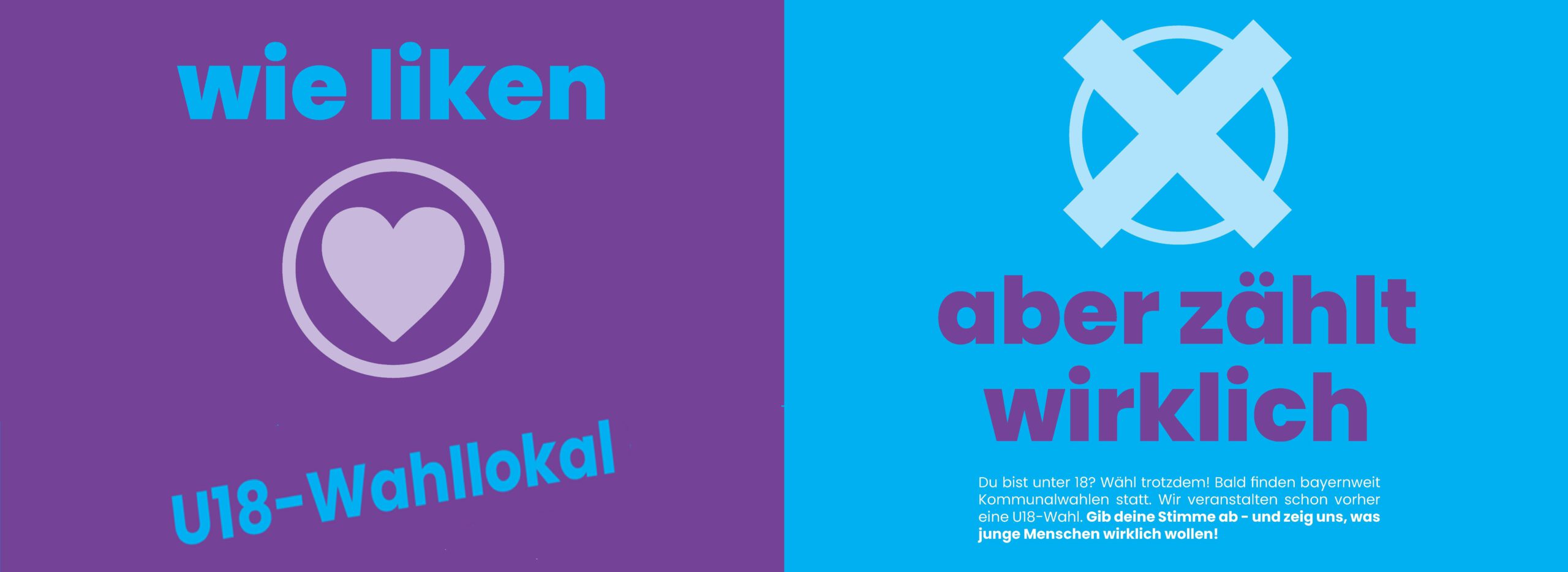 Das Bild weist auf die U18-Wahl hin. Der Link führt auf eine Seite mit den Wahllokalen im Landkreis.